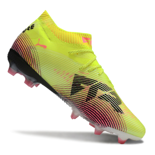Chuteira Campo Puma Future 8 FG Amarela e Rosa