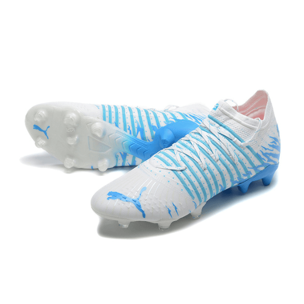 Chuteira Campo Puma Future Z 1.3 FG Branca e Azul