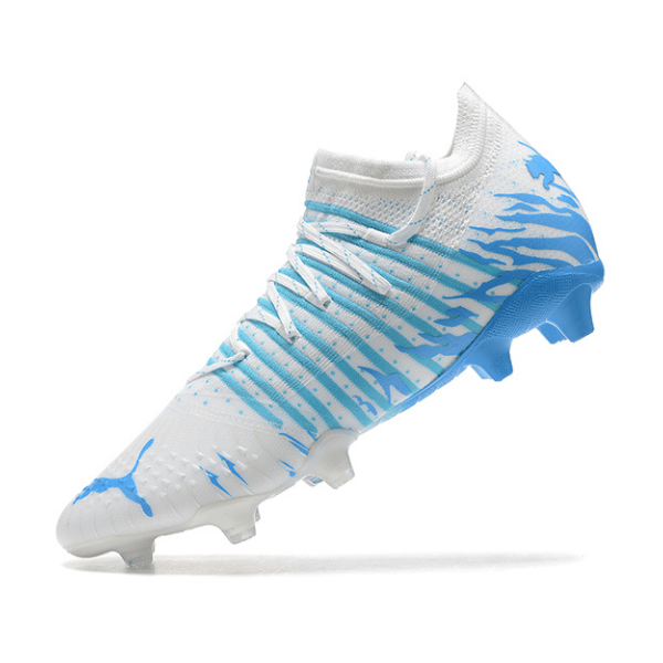 Chuteira Campo Puma Future Z 1.3 FG Branca e Azul
