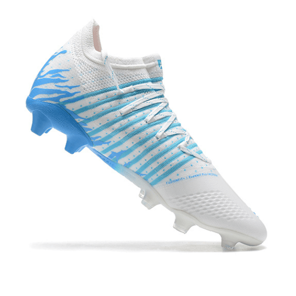Chuteira Campo Puma Future Z 1.3 FG Branca e Azul