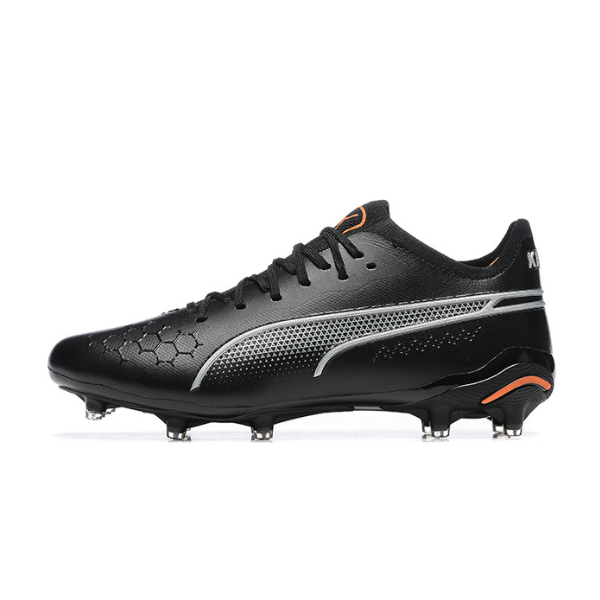 Chuteira Campo Puma King Ultimate FG Preta e Laranja