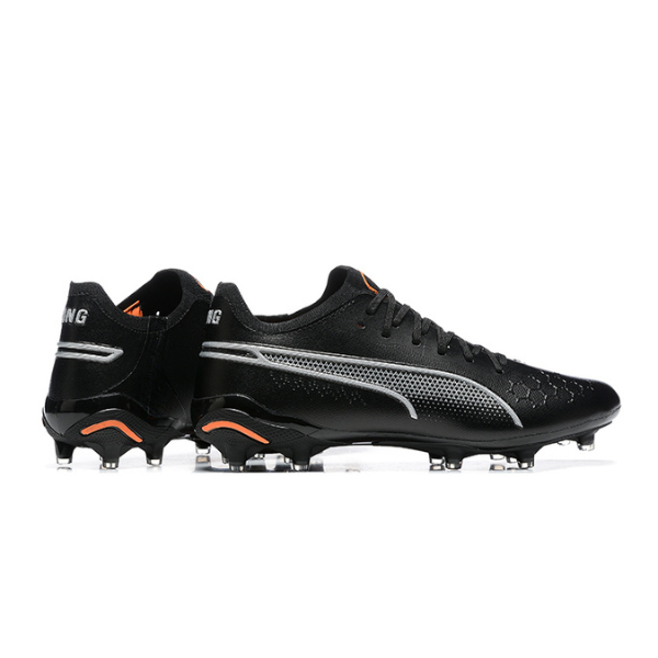 Chuteira Campo Puma King Ultimate FG Preta e Laranja
