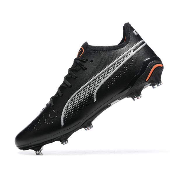 Chuteira Campo Puma King Ultimate FG Preta e Laranja