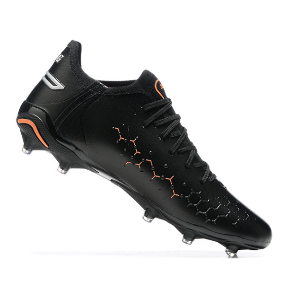 Chuteira Campo Puma King Ultimate FG Preta e Laranja