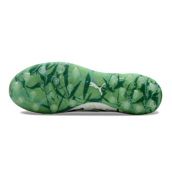 Chuteira Campo e Society Puma Ultra 5 Carbon MG Branco e Verde