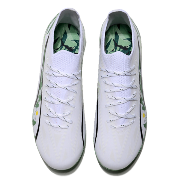 Chuteira Campo e Society Puma Ultra 5 Carbon MG Branco e Verde