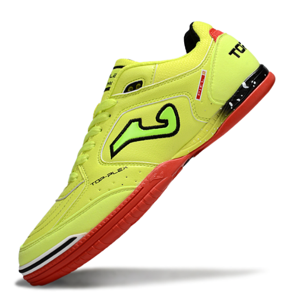 Chuteira Futsal Joma Top Flex 24 IC Amarelo e Vermelho