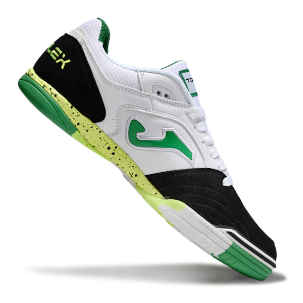 Chuteira Futsal Joma Top Flex 24 IC Branca, Verde e Preta