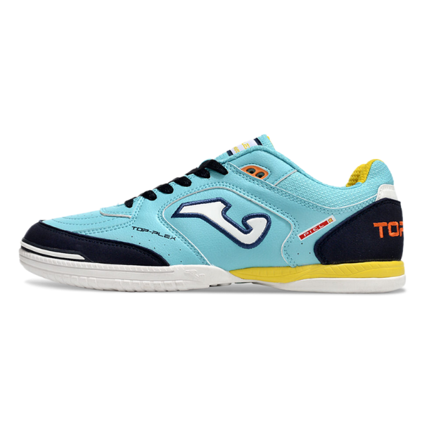 Chuteira Futsal Joma Top Flex 24 IC Azul Claro e Amarelo