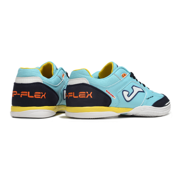 Chuteira Futsal Joma Top Flex 24 IC Azul Claro e Amarelo