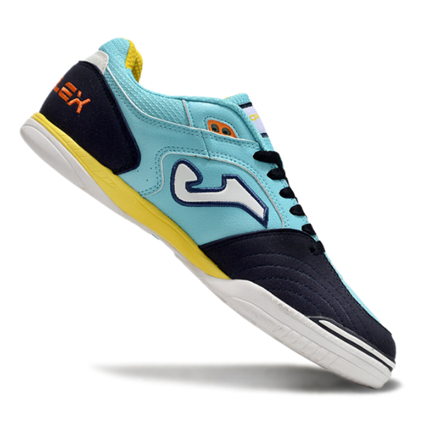 Chuteira Futsal Joma Top Flex 24 IC Azul Claro e Amarelo