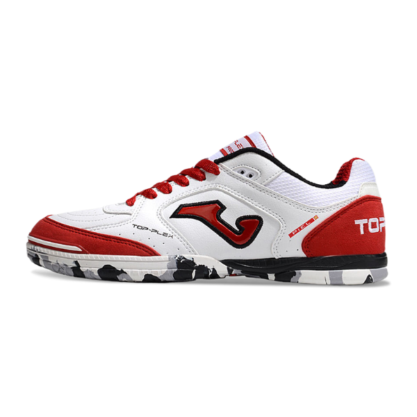 Chuteira Futsal Joma Top Flex 24 IC Branco e Vermelho
