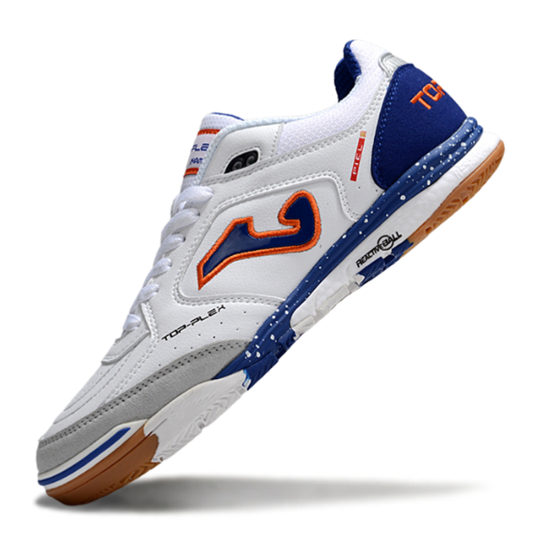 Chuteira Futsal Joma Top Flex Rebound IC Branca e Azul