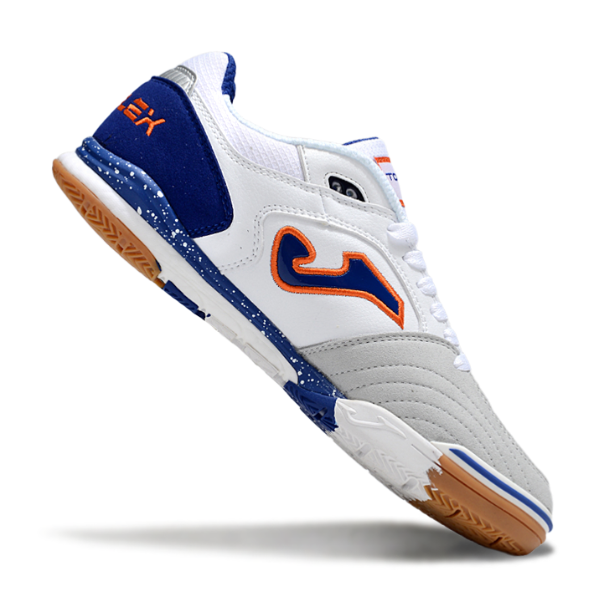 Chuteira Futsal Joma Top Flex Rebound IC Branca e Azul