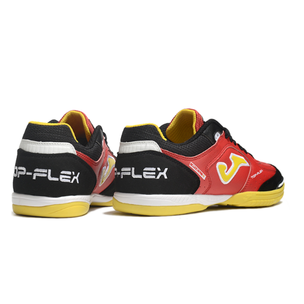 Chuteira Futsal Joma Top Flex 24 IC Preto, Vermelho e Amarelo