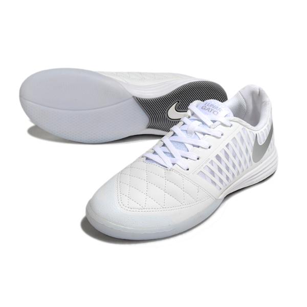 Chuteira Futsal Nike Lunar Gato II IC Branco e Cinza