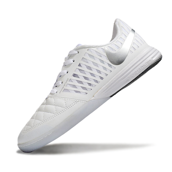 Chuteira Futsal Nike Lunar Gato II IC Branco e Cinza