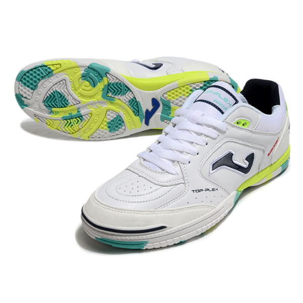 Chuteira Futsal Joma Top Flex 24 IC Branco, Verde e Amarelo