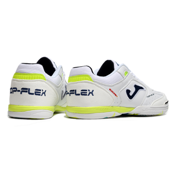 Chuteira Futsal Joma Top Flex 24 IC Branco, Verde e Amarelo