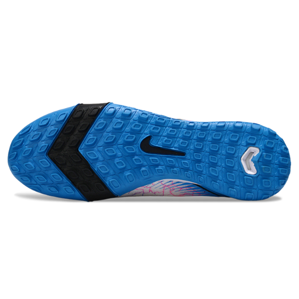 Chuteira Infantil Society Nike Zoom Mercurial Vapor 16 Elite TF Branca e Azul