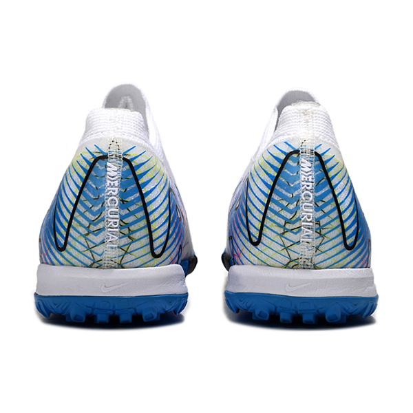Chuteira Infantil Society Nike Zoom Mercurial Vapor 16 Elite TF Branca e Azul