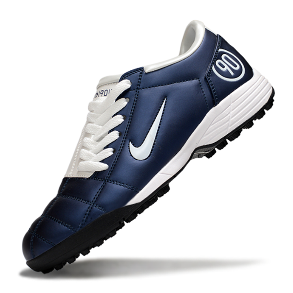 Chuteira Infantil Society Nike Total 90 III TF Azul Marinho e Branca