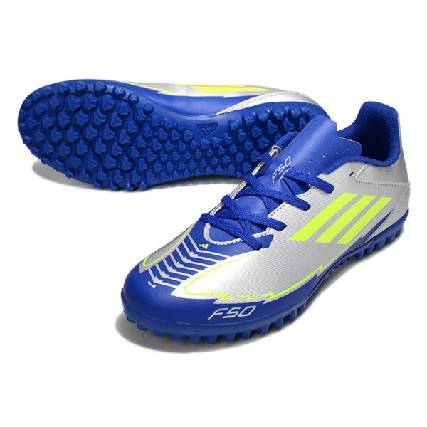 Chuteira Society Adidas F50 Club TF Cinza e Azul Escuro
