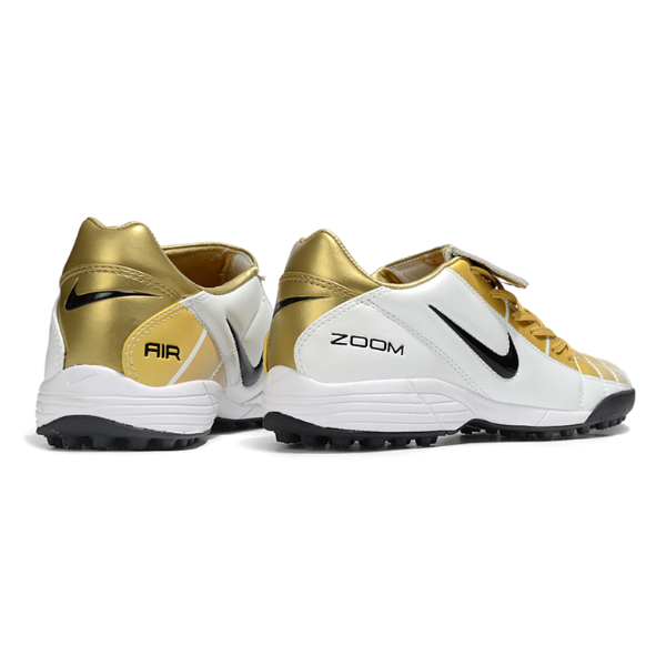 Chuteira Society Nike Air Zoom Total 90 III TF Branca e Dourada