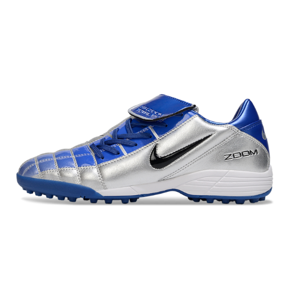 Chuteira Society Nike Air Zoom Total 90 III TF Cinza e Azul