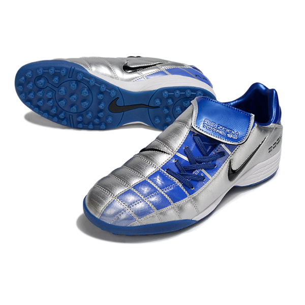 Chuteira Society Nike Air Zoom Total 90 III TF Cinza e Azul